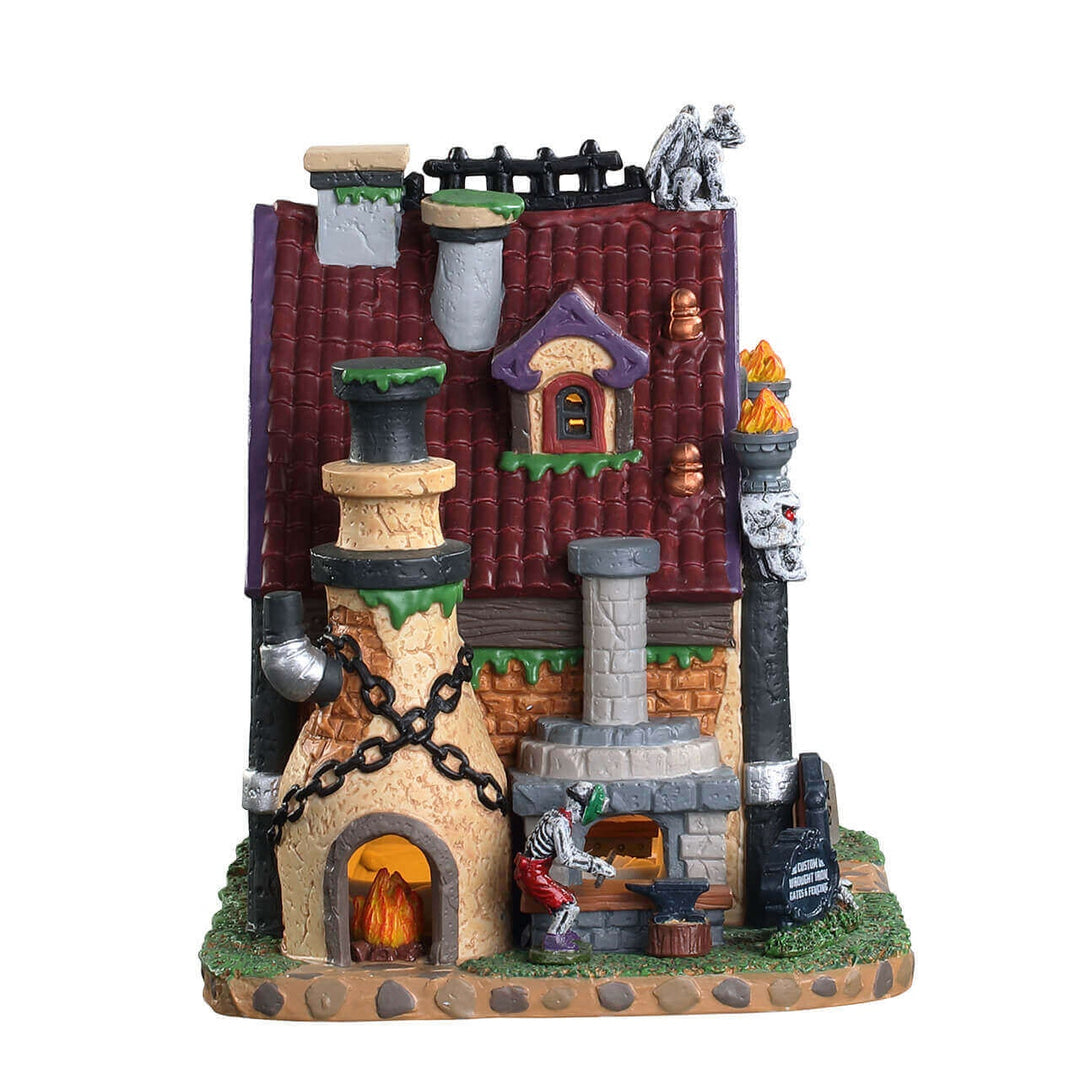 Lemax Spooky Town Halloween Village: Death's Door Cemetery Gates sparkle-castle