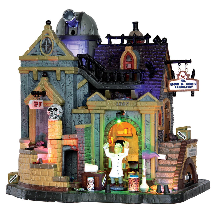 Lemax Spooky Town Halloween Village: Dr. Gloom N. Doom's Laboratory sparkle-castle