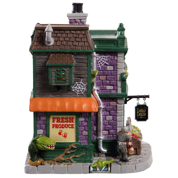 Lemax Spooky Town Halloween Village: Ghouly Grocer sparkle-castle