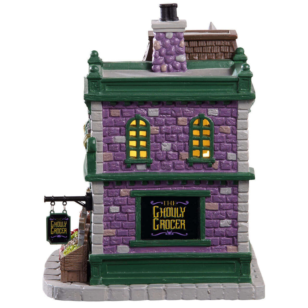Lemax Spooky Town Halloween Village: Ghouly Grocer sparkle-castle