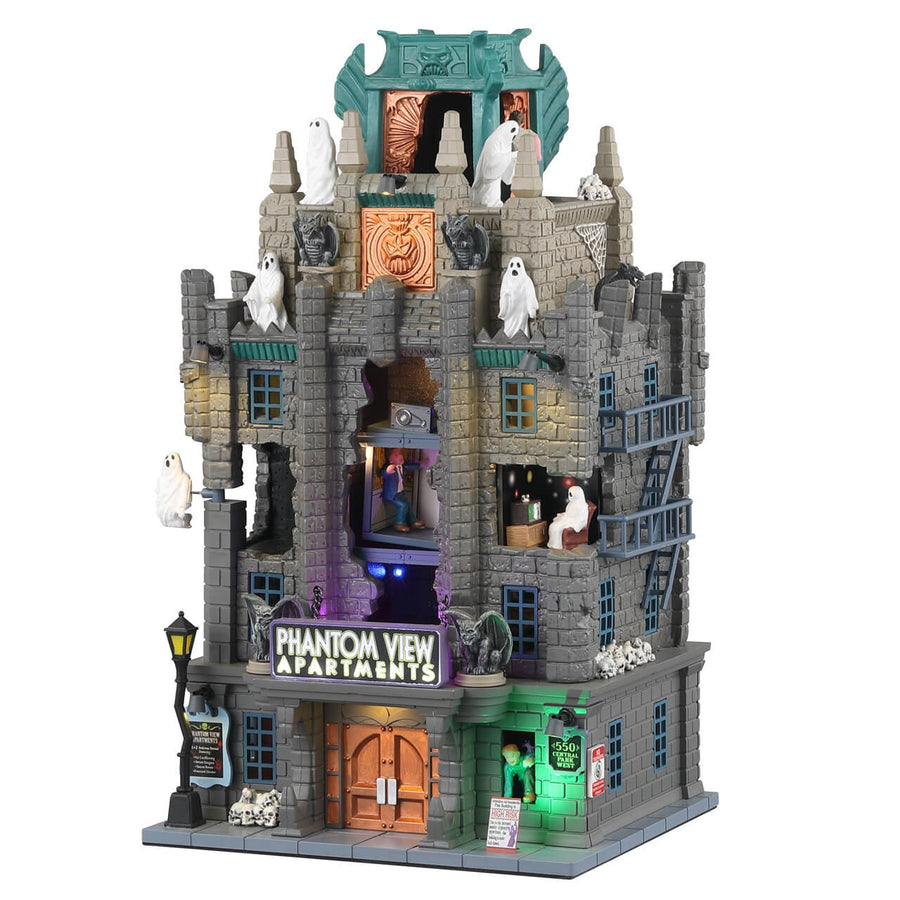 Lemax Spooky Town Halloween Village: Phantom View Apartments sparkle-castle