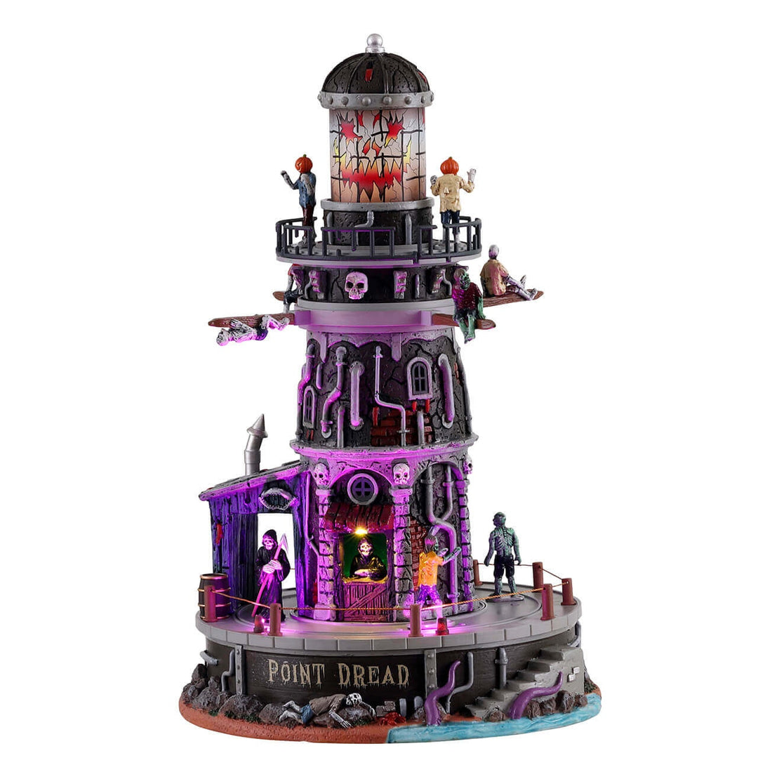 Lemax Spooky Town Halloween Village: Point Dread Lighthouse sparkle-castle