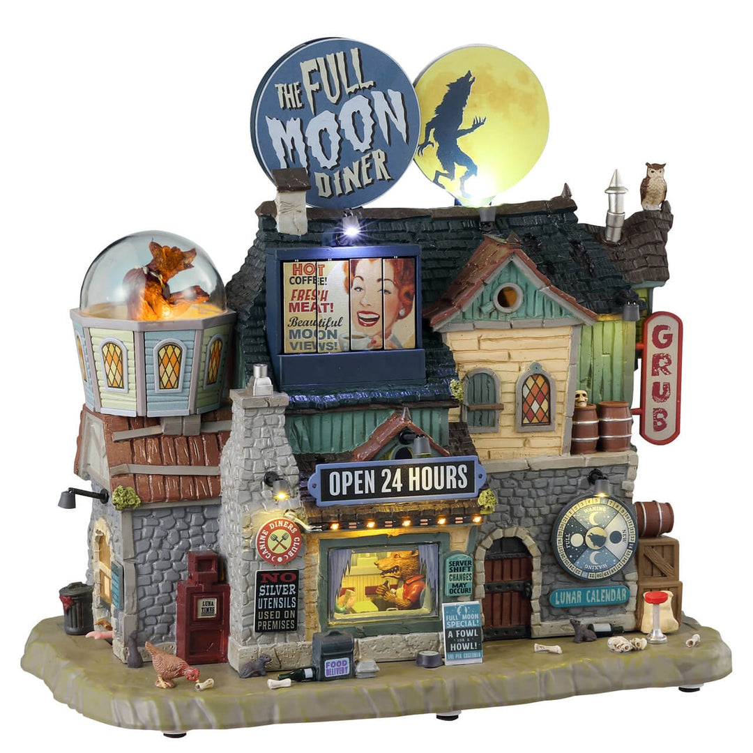 Lemax Spooky Town Halloween Village: The Full Moon Diner sparkle-castle