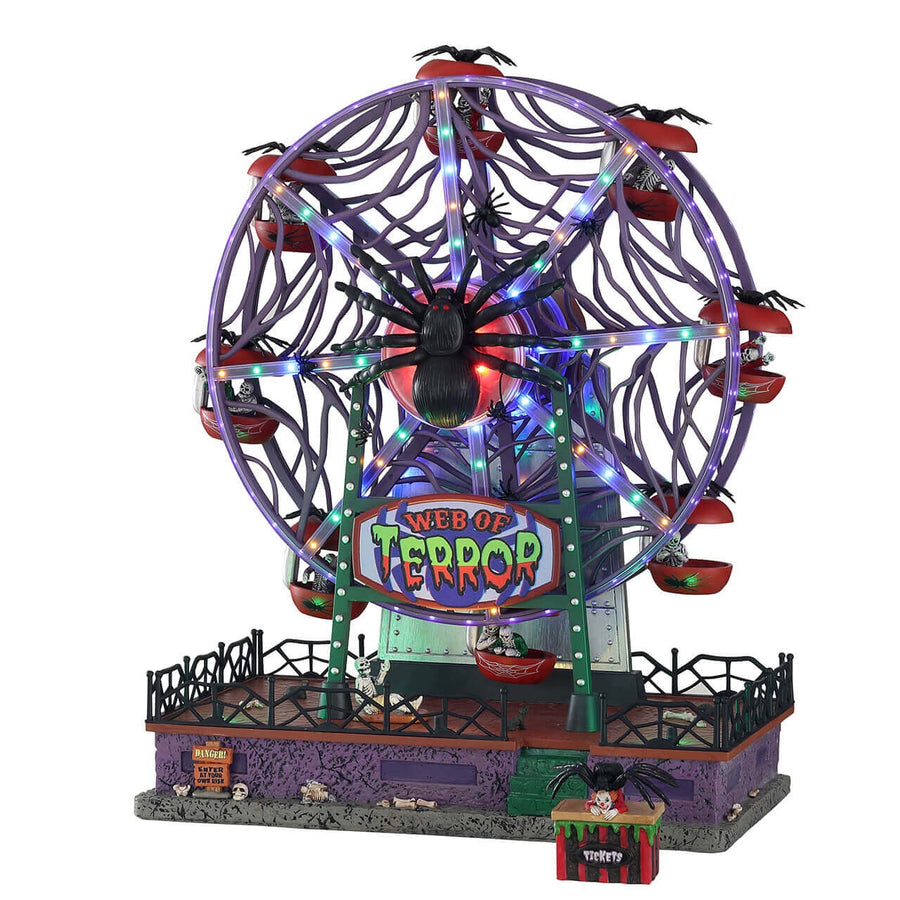 Lemax Spooky Town Halloween Village: Web Of Terror Ferris Wheel sparkle-castle