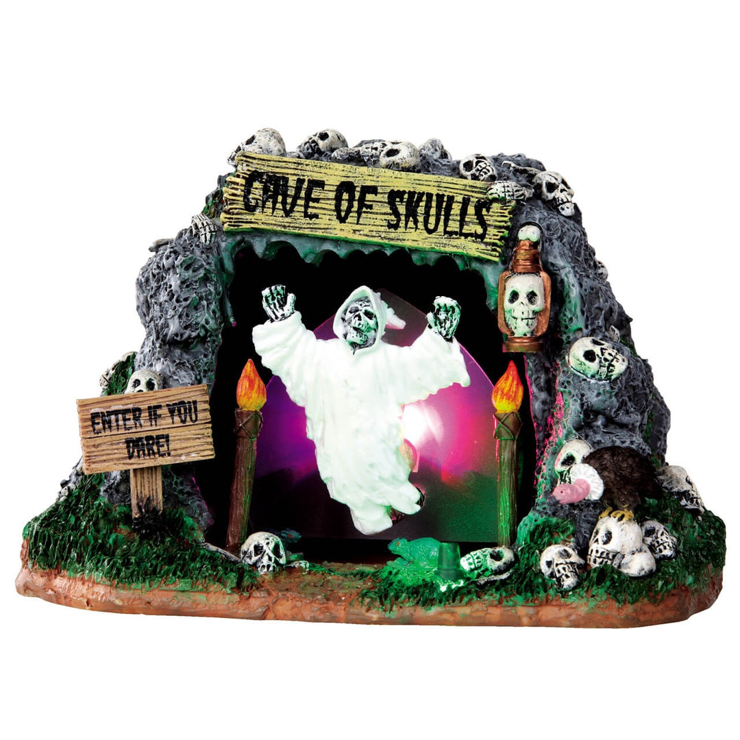 Lemax Spooky Town Halloween Village Accessory: Cave Of Skulls sparkle-castle