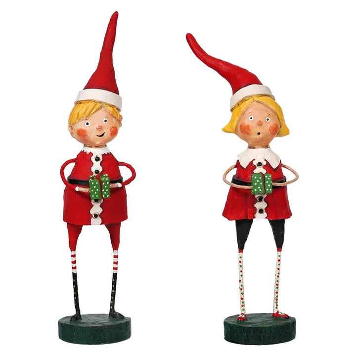 Lori Mitchell Christmas Collection: Santa's Little Helpers Figurine, Set of 2