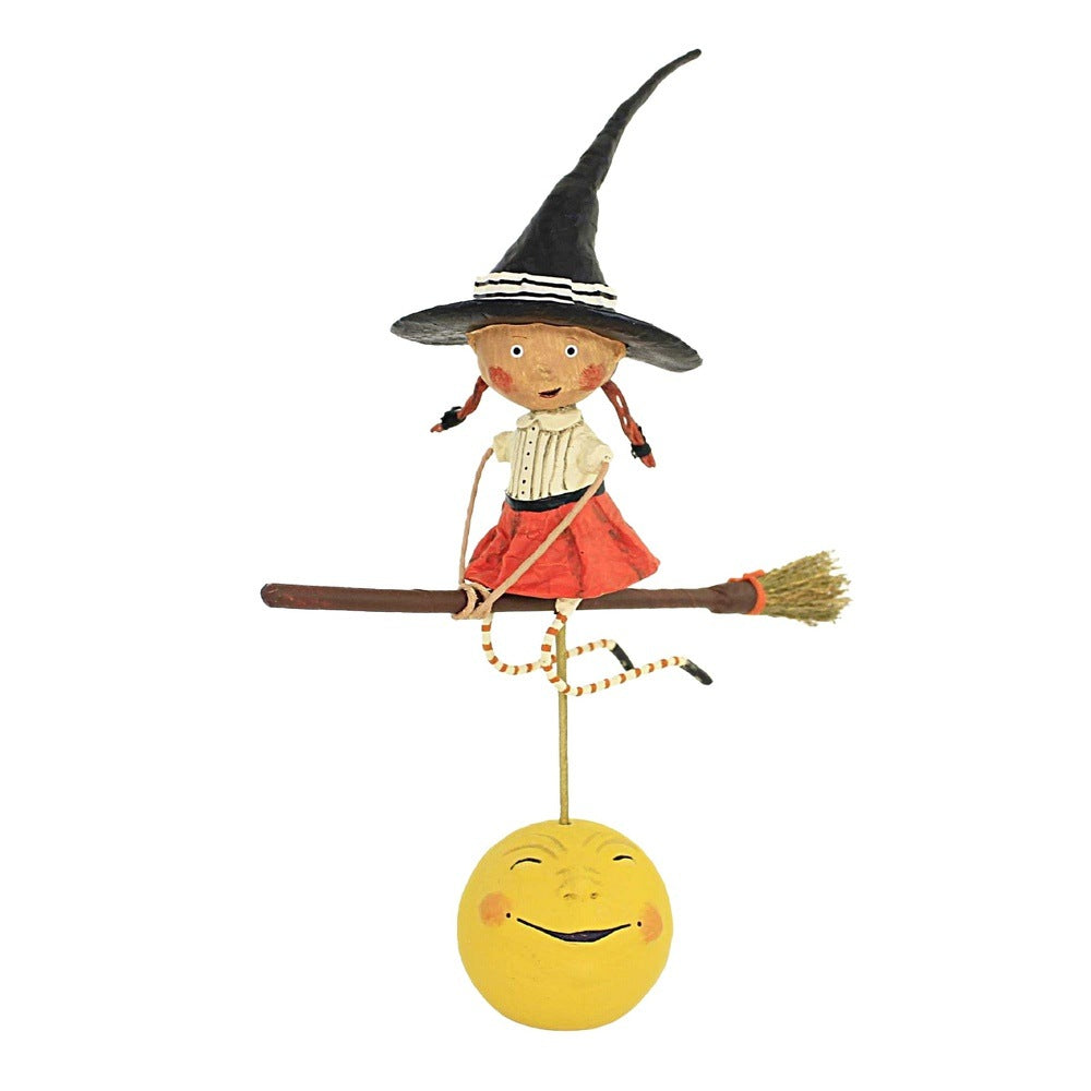 Lori Mitchell Halloween Collection: Becca's Broom Ride Figurine sparkle-castle