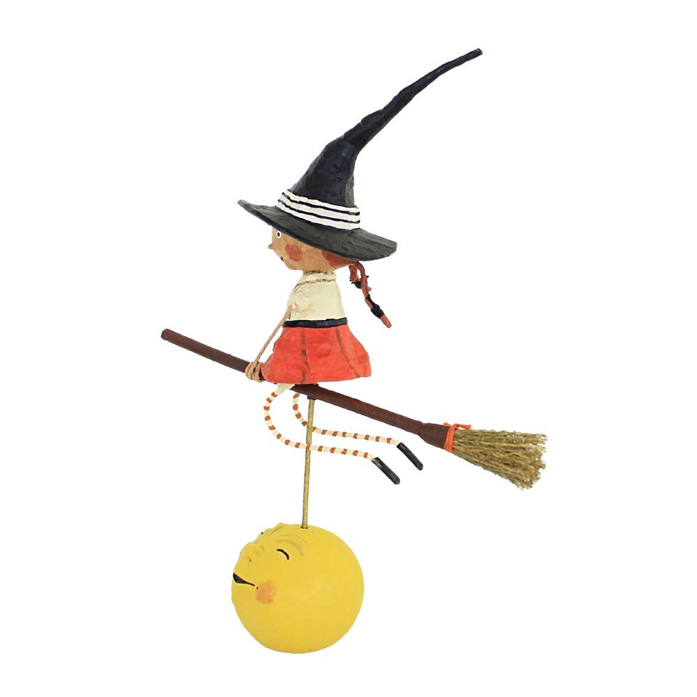 Lori Mitchell Halloween Collection: Becca's Broom Ride Figurine sparkle-castle