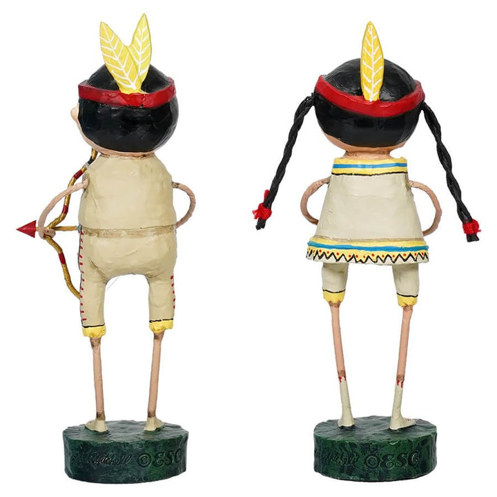 Lori Mitchell Harvest Collection: Indian Guide & Princess Figurines, Set of 2 sparkle-castle