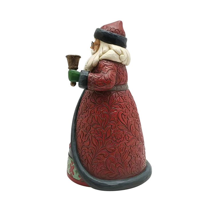 Jim Shore Heartwood Creek: Holiday Manor Santa with Bell Figurine sparkle-castle