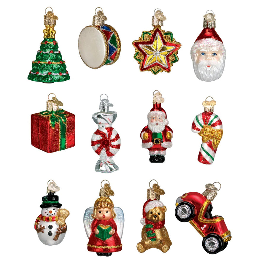 Old World Christmas: Assorted Mini Christmas Hanging Ornaments, Set of 12 sparkle-castle