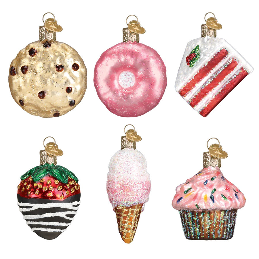 Old World Christmas: Assorted Mini Dessert Hanging Ornaments, Set of 6 sparkle-castle