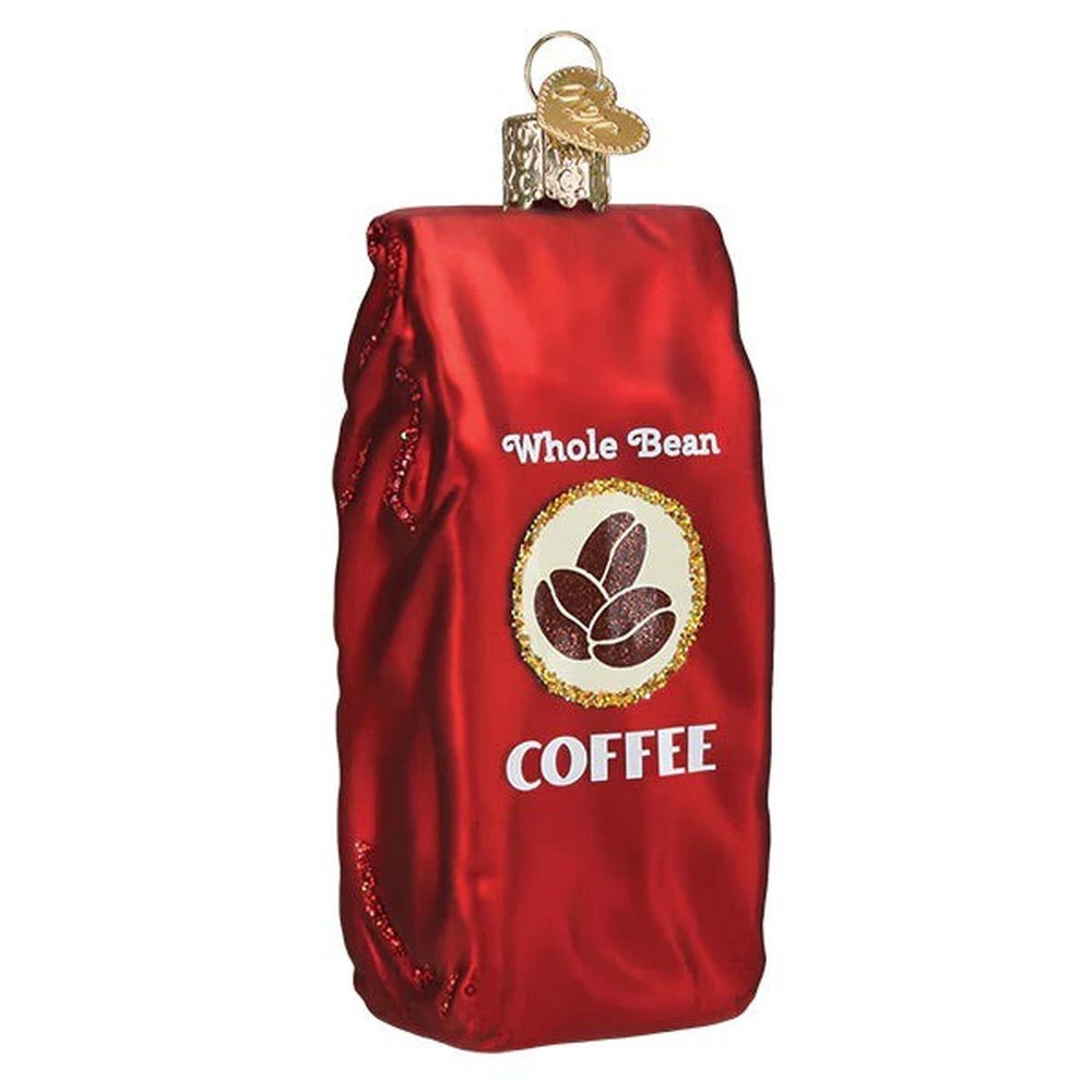 Old World Christmas: Bag Of Coffee Beans Hanging Ornament sparkle-castle