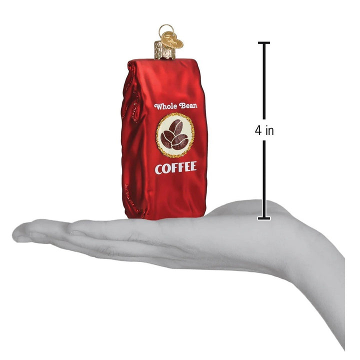 Old World Christmas: Bag Of Coffee Beans Hanging Ornament sparkle-castle