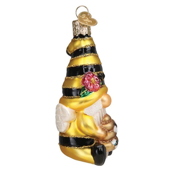 Old World Christmas: Bee Happy Gnome Hanging Ornament sparkle-castle
