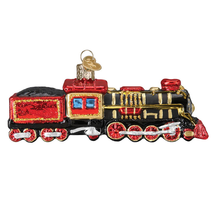 Old World Christmas: Coal Train Hanging Ornament sparkle-castle