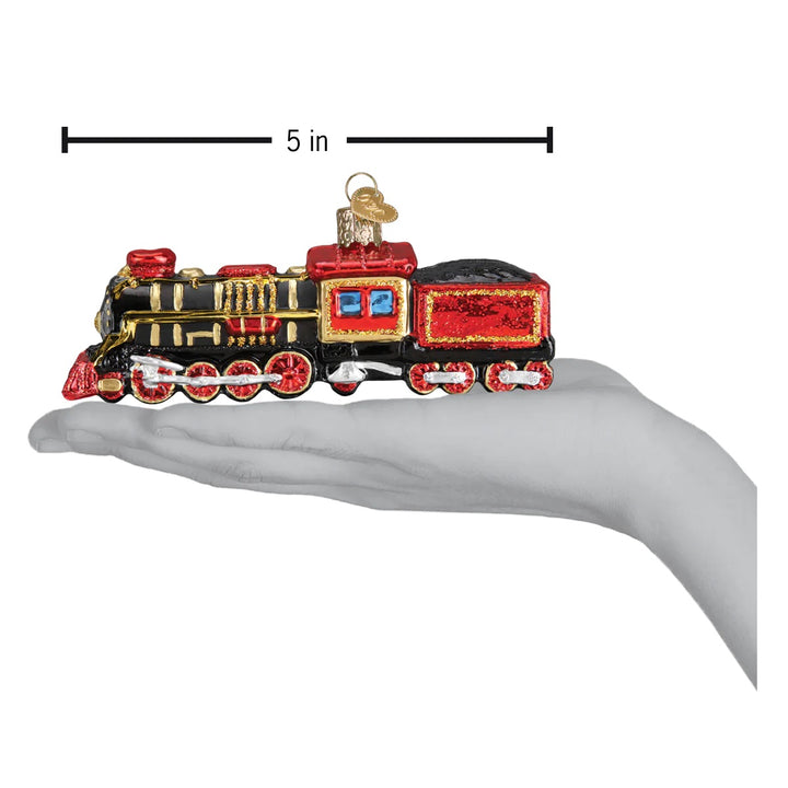 Old World Christmas: Coal Train Hanging Ornament sparkle-castle