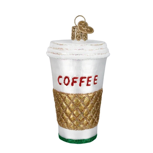 Old World Christmas: Coffee To Go Hanging Ornament sparkle-castle
