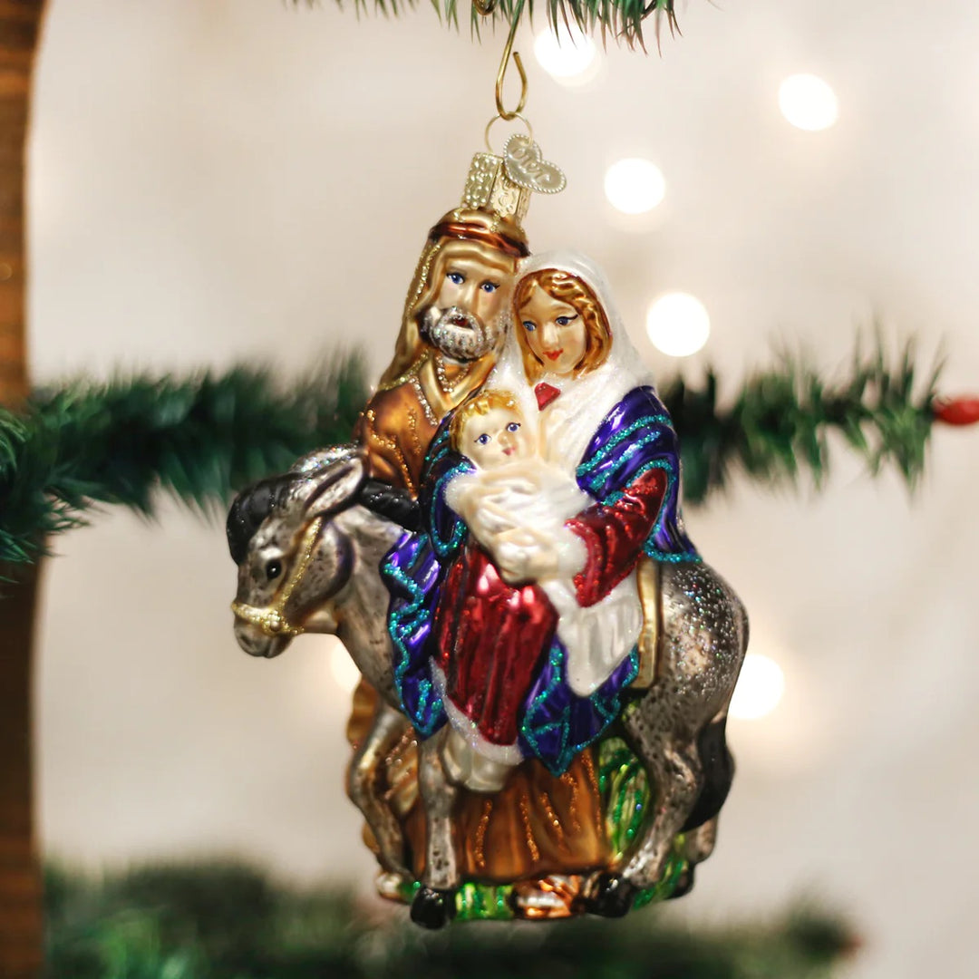 Old World Christmas: Flight To Egypt Hanging Ornament sparkle-castle