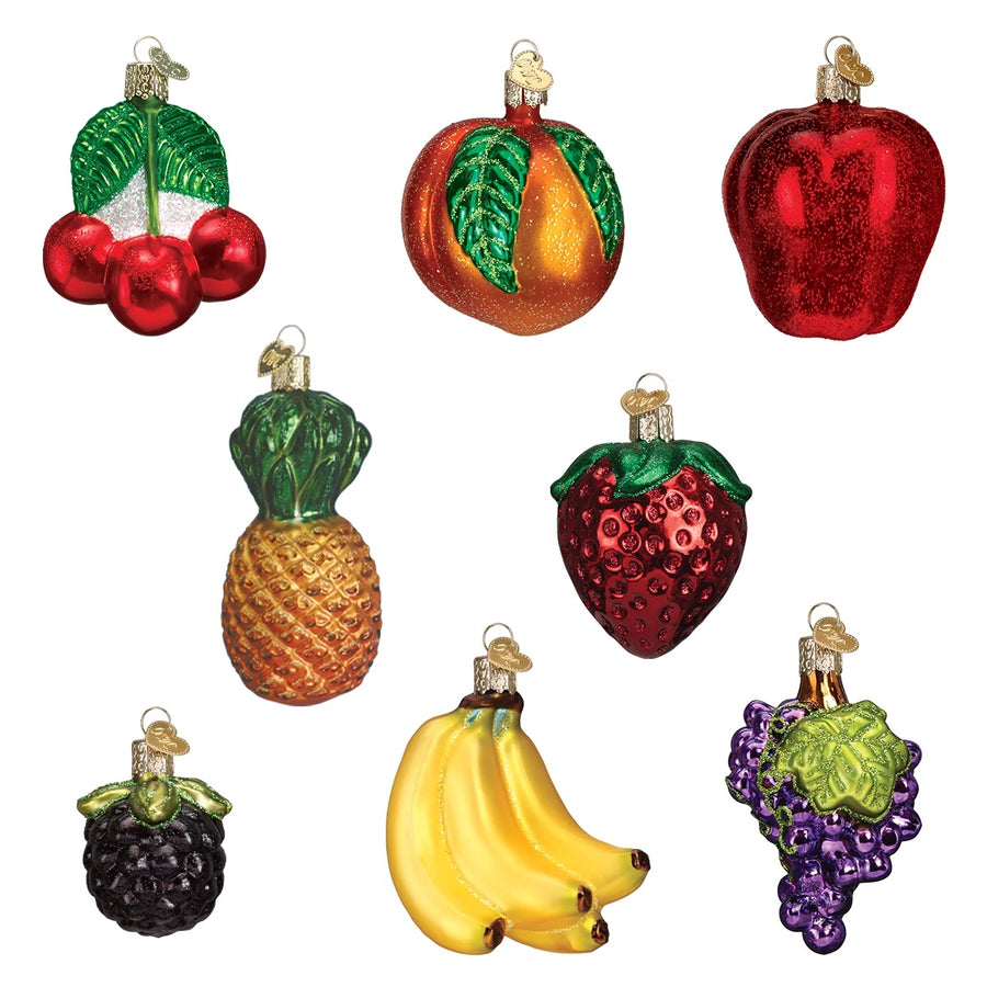 Old World Christmas: Fruit Hanging Ornaments, Set of 8 sparkle-castle