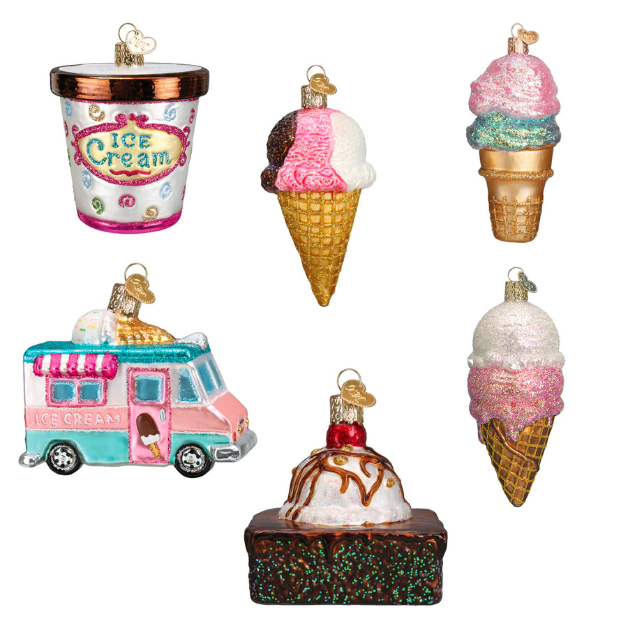 Old World Christmas: Ice Cream Hanging Ornaments, Set of 6 sparkle-castle