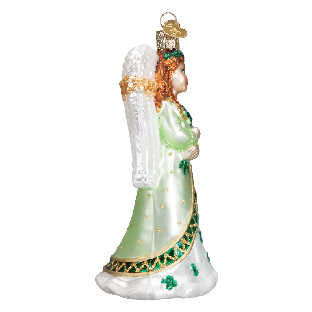 Old World Christmas: Irish Angel Hanging Ornament sparkle-castle