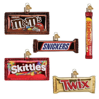 Old World Christmas: Mars Candy Favorites Hanging Ornaments, Set of 5 sparkle-castle