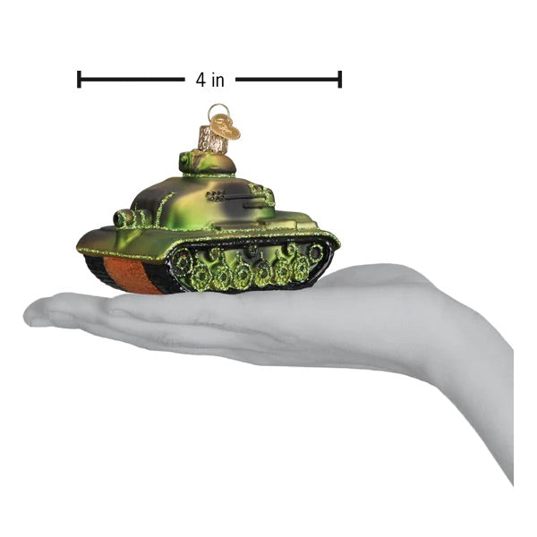 Old World Christmas: Military Tank Hanging Ornament sparkle-castle
