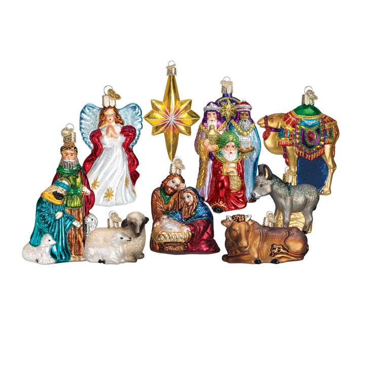 Old World Christmas: Nativity Collection Hanging Ornaments, Set of 9 sparkle-castle