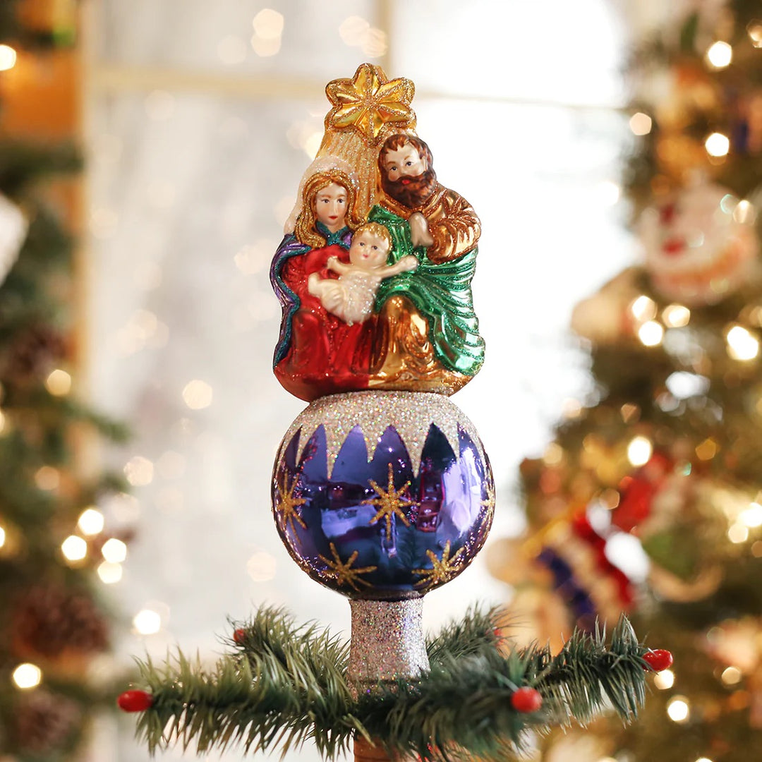 Old World Christmas: Nativity Tree Topper sparkle-castle