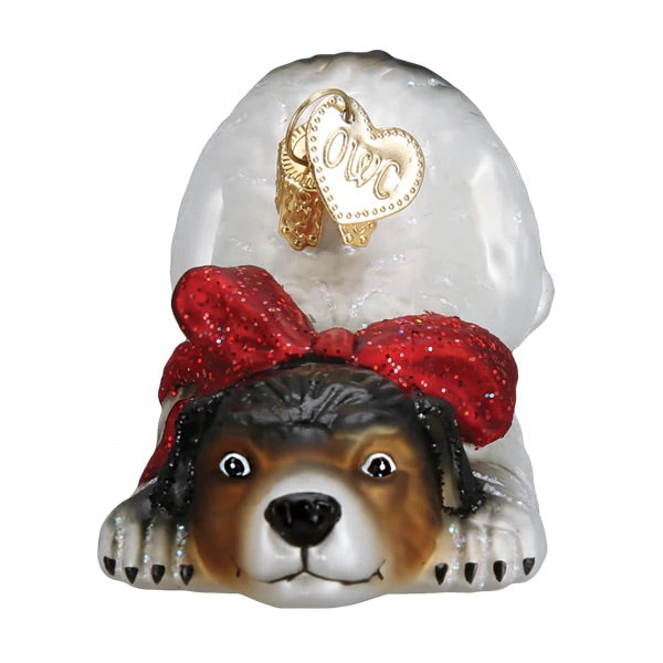Old World Christmas: Norman Rockwell Signature Dog Hanging Ornament sparkle-castle
