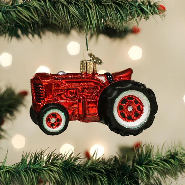 Old World Christmas: Old Farm Tractor Hanging Ornament sparkle-castle