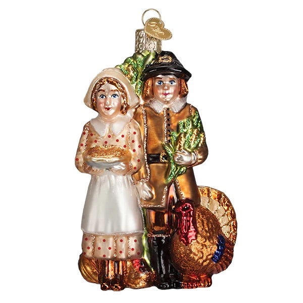 Old World Christmas: Pilgrim Thanksgiving Hanging Ornament sparkle-castle