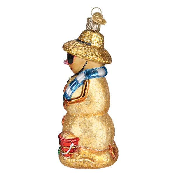 Old World Christmas: Sand Snowman Hanging Ornament sparkle-castle