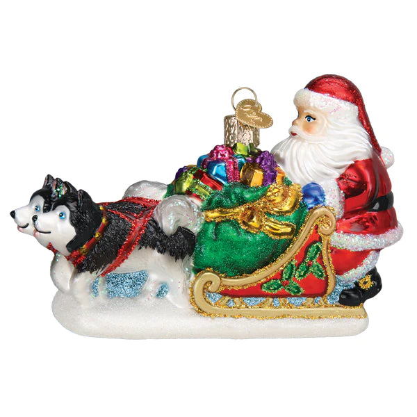 Old World Christmas: Santa's Dog Sled Hanging Ornament sparkle-castle