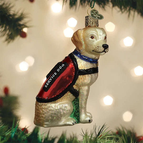 Old World Christmas: Service Dog Hanging Ornament sparkle-castle