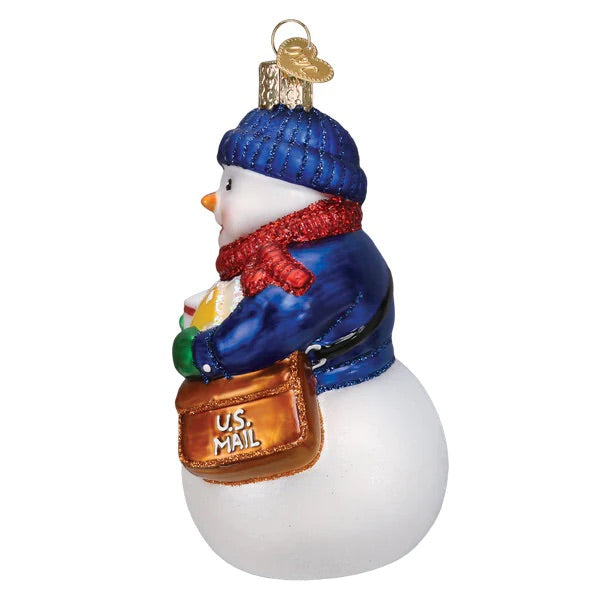 Old World Christmas: USPS Snowman Hanging Ornament sparkle-castle