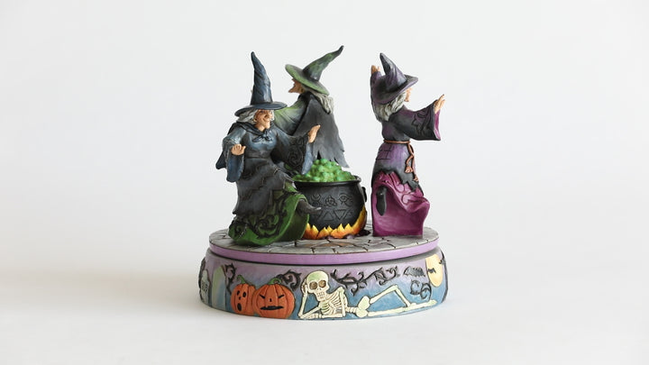 Jim Shore Heartwood Creek: Witches Rotating Around Cauldron Figurine