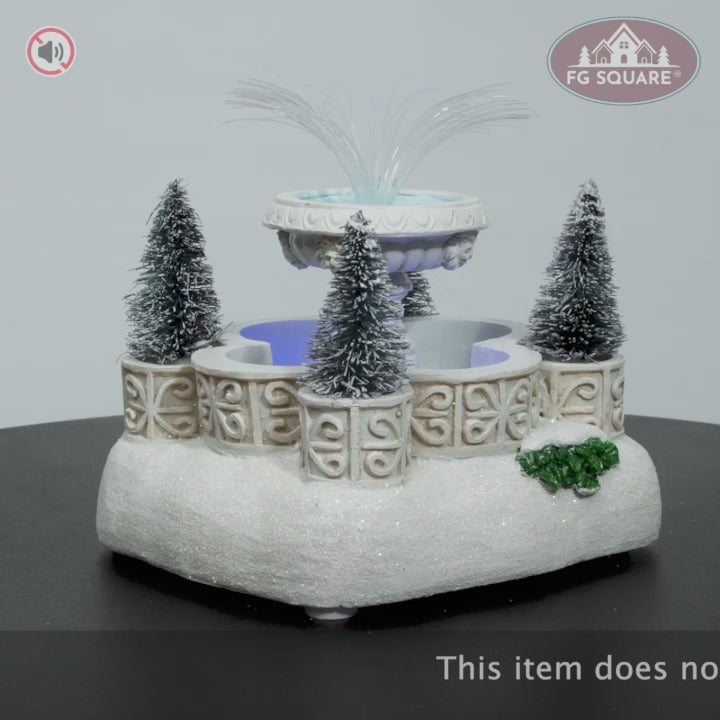FG Square Christmas Village Accessory: Light Up Fountain