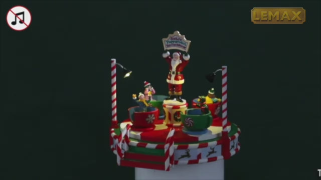 Lemax Carnival Village: Santa's Peppermint Teacup Spinner