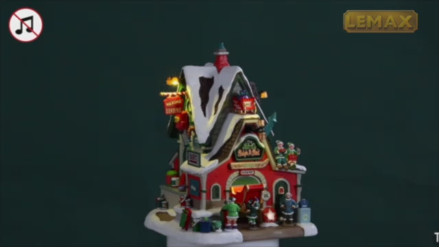 Lemax Santa's Wonderland Village: The Elf Service Sleigh & Sled Repair