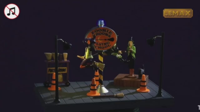 Lemax Spooky Town Halloween Village Accessory: Zoomie Brooms Flying School