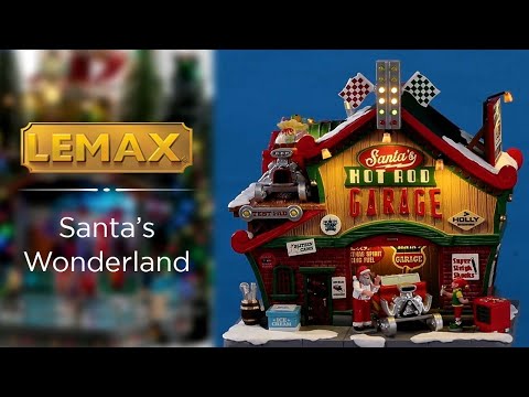 Lemax Santa's Wonderland Village: Santa’s Hot Rod Garage