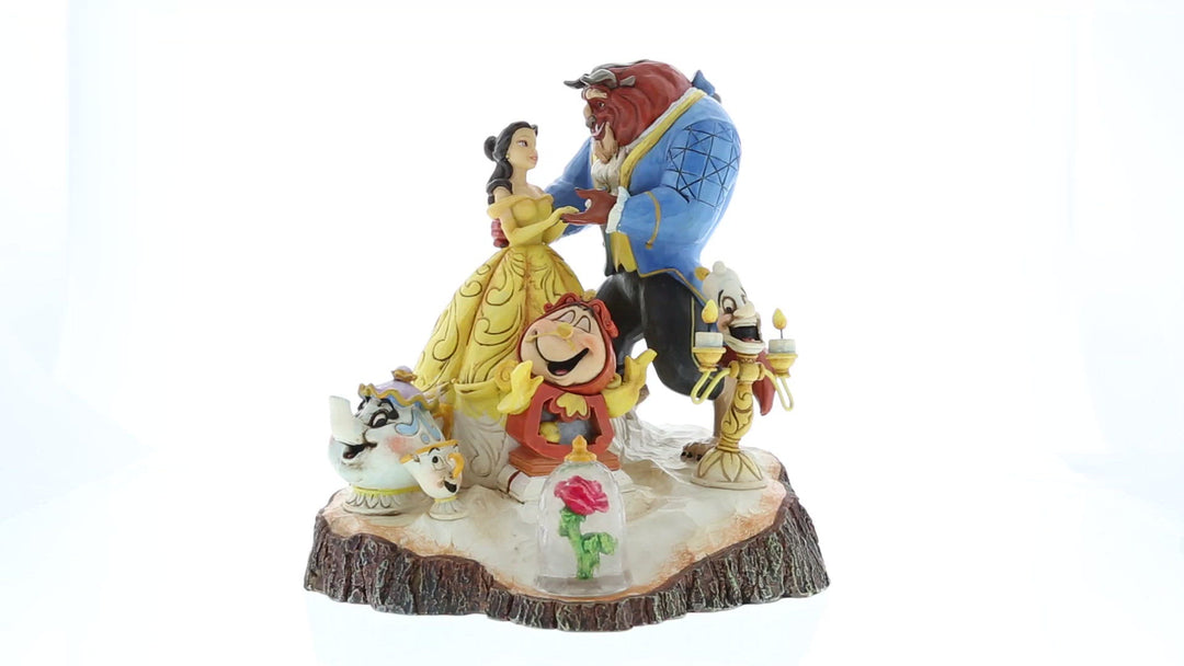 Jim Shore Disney Traditions: Beauty and the Beast Carved by Heart Figurine