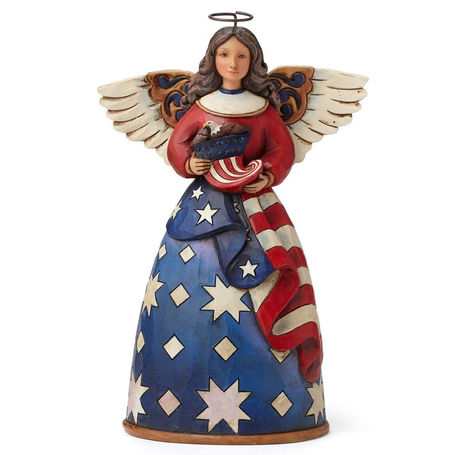 Jim Shore Heartwood Creek: Patriotic Angel Flag Dress Figurine sparkle-castle