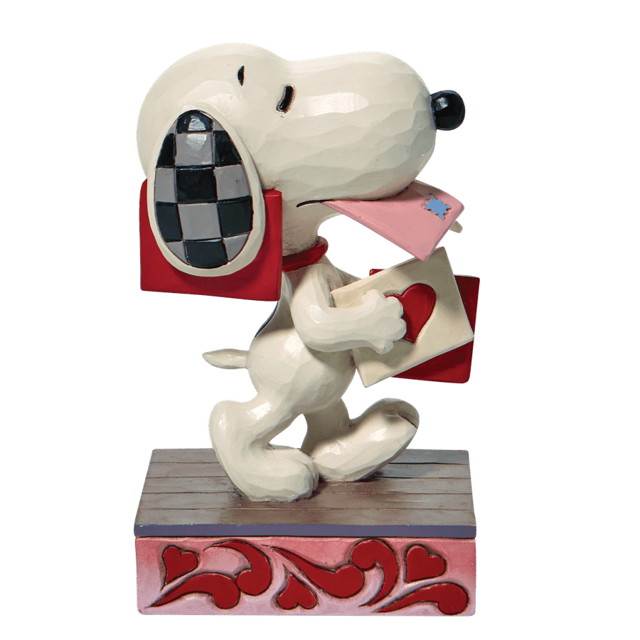 Jim Shore Peanuts: Snoopy Holding Valentine Figurine sparkle-castle