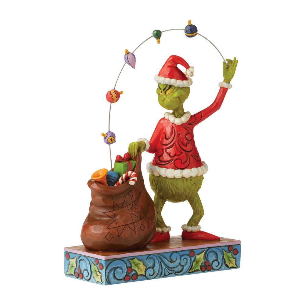 Jim Shore Grinch: Grinch Juggling Gifts Bag Figurine sparkle-castle