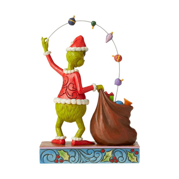 Jim Shore Grinch: Grinch Juggling Gifts Bag Figurine sparkle-castle
