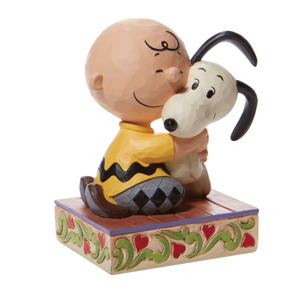 Jim Shore Peanuts: Charlie Brown Hugging Snoopy Figurine sparkle-castle