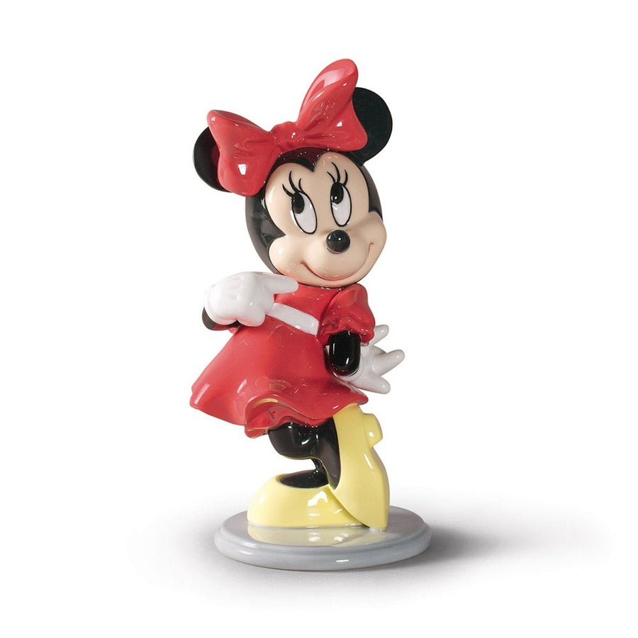 Lladró Disney Animation Collection: Minnie Mouse Red Dress Bow Figurine sparkle-castle